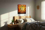 Radiant Truth Rising motivational canvas print, displayed in a bedroom