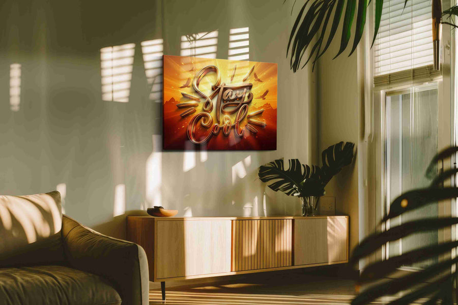 Stay Gold Radiance motivational canvas print, on wall, lifestyle preview