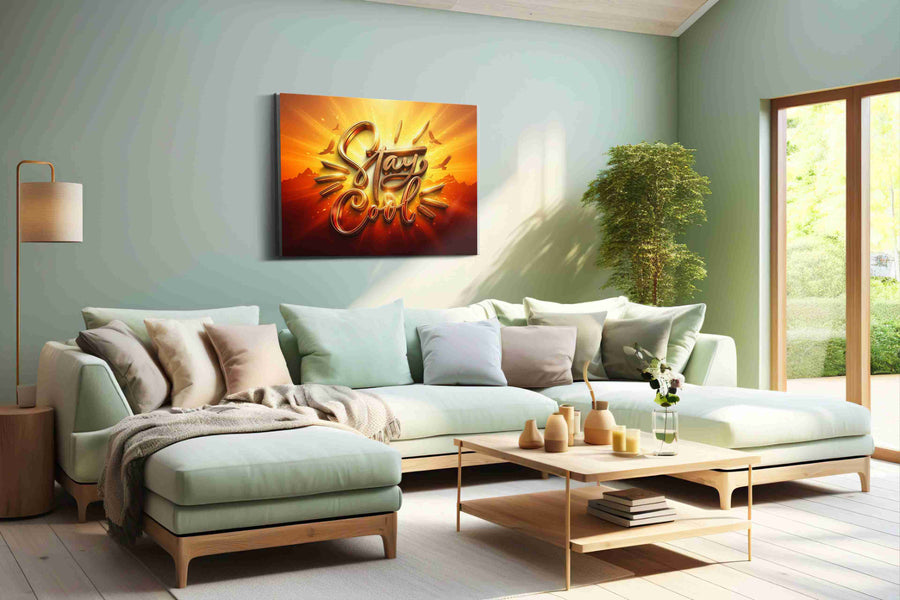 Stay Gold Radiance motivational canvas print, hanging on wall