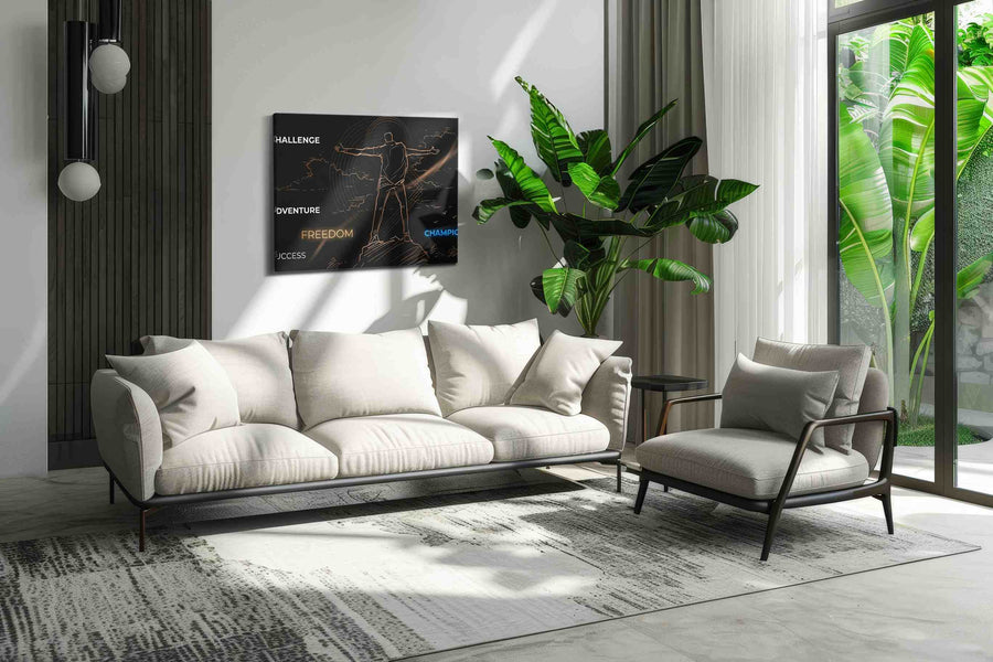 Summit of Unbound Light motivational canvas print, on wall, lifestyle preview