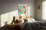 Vivid Grace in Color motivational canvas print, displayed in a bedroom