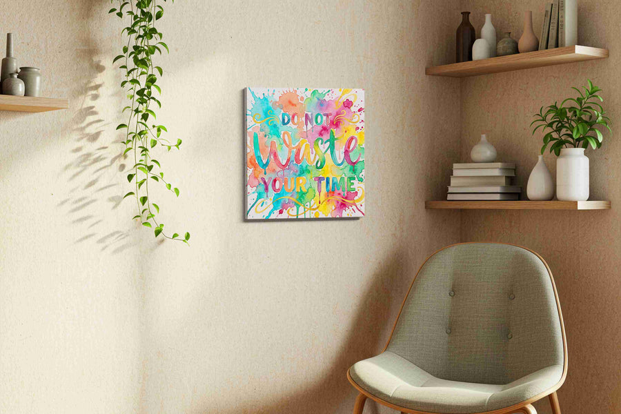 Vivid Grace in Color motivational canvas print, displayed in a living room
