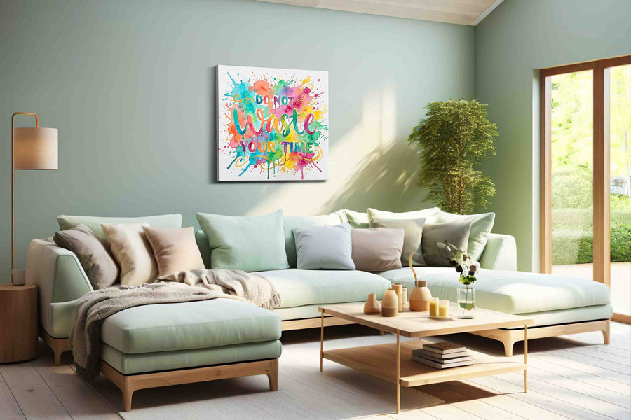 Vivid Grace in Color motivational canvas print, hanging on wall