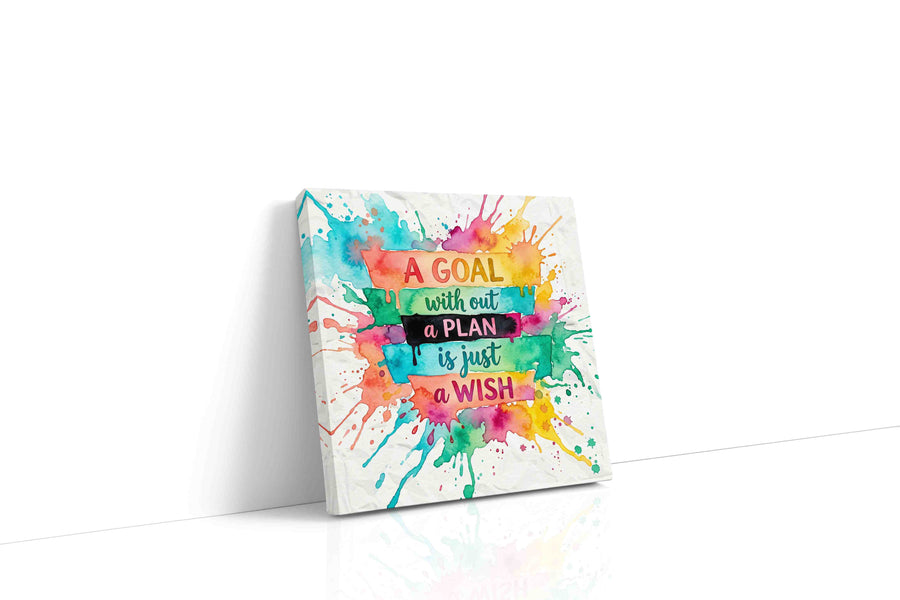 Wish in Watercolor motivational canvas print gallery-wrapped square canvas studio shot