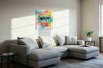 Wish in Watercolor motivational canvas print in a living room scene