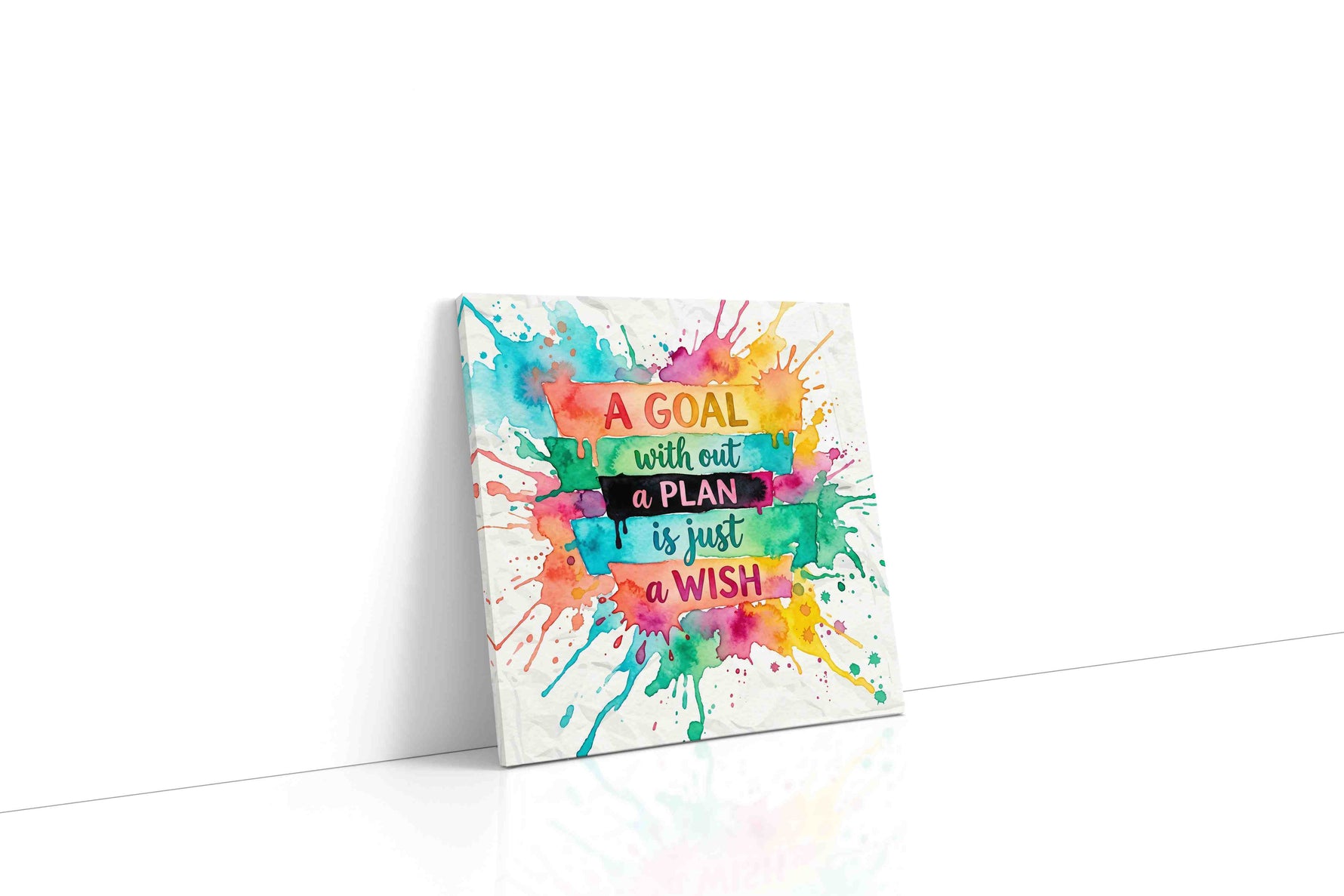 Wish in Watercolor motivational canvas print, gallery-wrapped, ready to hang