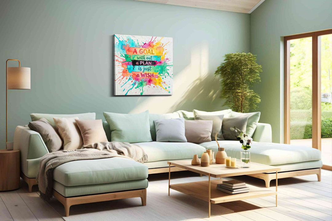 Wish in Watercolor - Motivational Wall Art, Inspirational Canvas Print, Office Decor