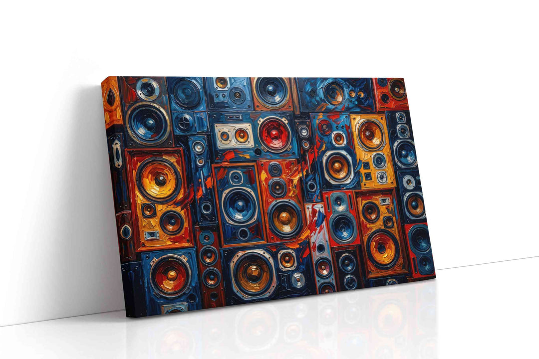Electric Echo Mosaic - Music Wall Art, Musical Canvas Print, Music Room Decor