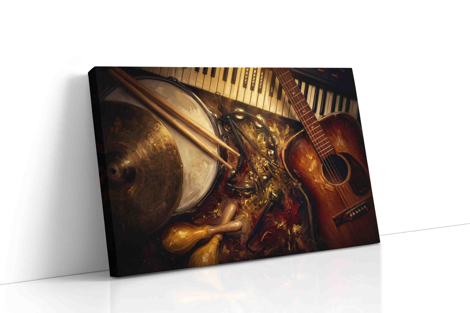 Gilded Rhythm Reverie music canvas print, gallery-wrapped, ready to hang