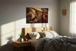 Gilded Rhythm Reverie music canvas print, displayed in a bedroom