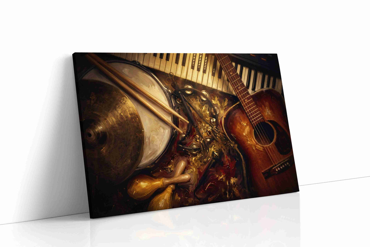 Gilded Rhythm Reverie music canvas print gallery-wrapped landscape canvas studio shot