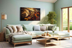 Gilded Rhythm Reverie music canvas print, hanging on wall