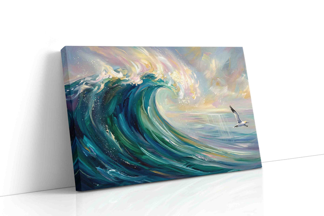 Aurora Tide Ascending - Coastal Wall Art, Ocean Canvas Print, Beach House Decor