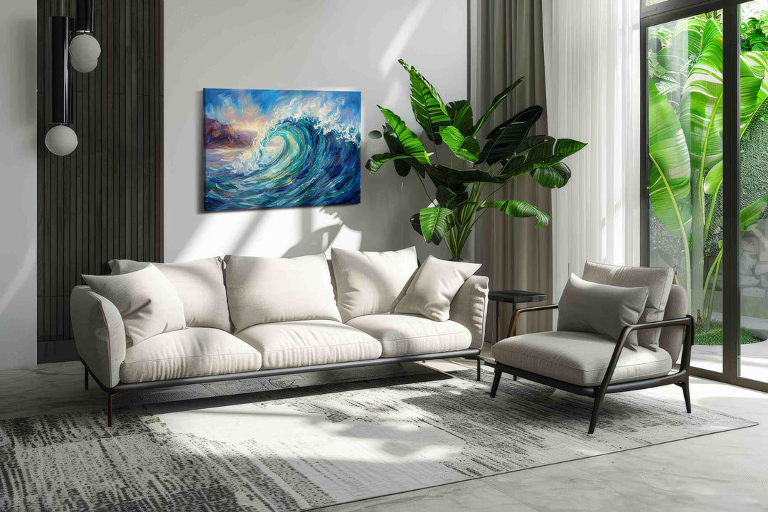Aurora Tide Rising - Coastal Wall Art, Ocean Canvas Print, Beach House Decor