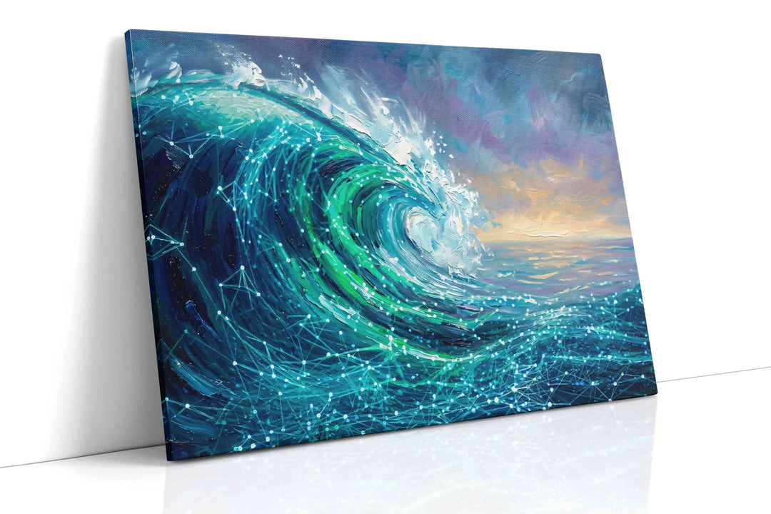 Celestial Tide Awakening - Coastal Wall Art, Ocean Canvas Print, Beach House Decor
