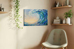 Celestial Tidebreak ocean canvas print, displayed in a living room