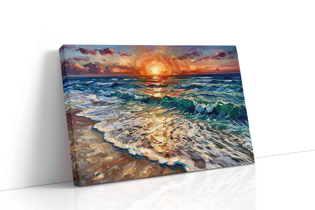 Ember Tide Reverie III - Coastal Wall Art, Ocean Canvas Print, Beach House Decor