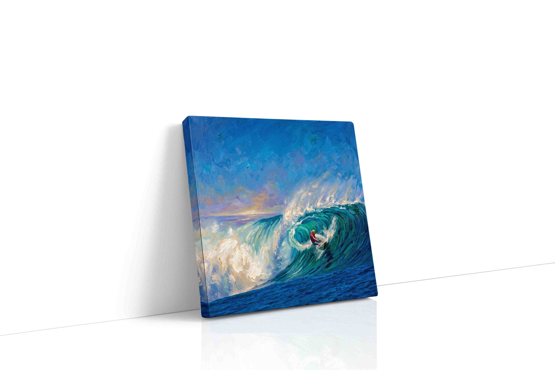Inside the Azure Break ocean canvas print gallery-wrapped square canvas studio shot