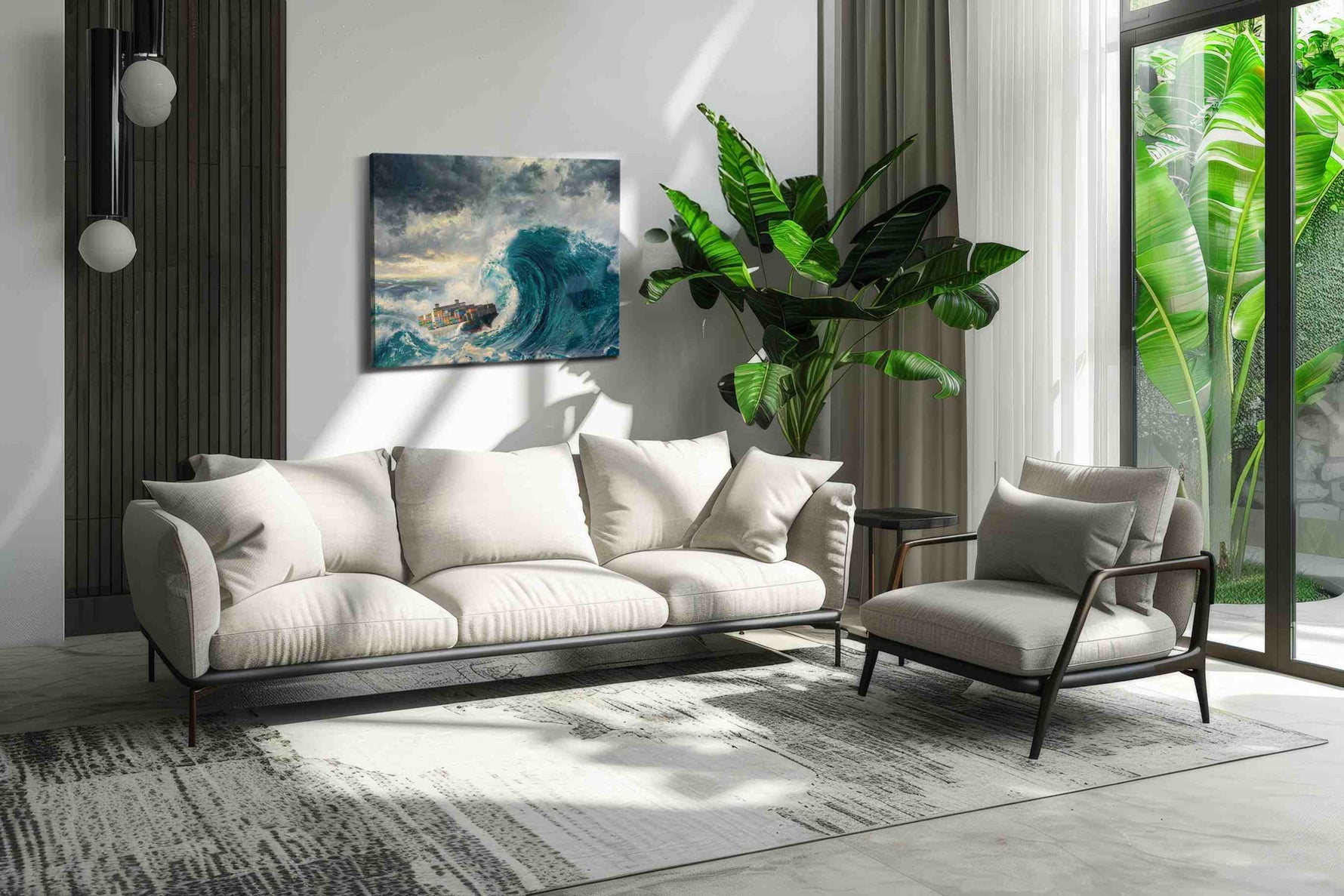 Leviathan Trade Winds ocean canvas print in a modern interior mockup