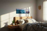 Opaline Tidebreak ocean canvas print, displayed in a bedroom