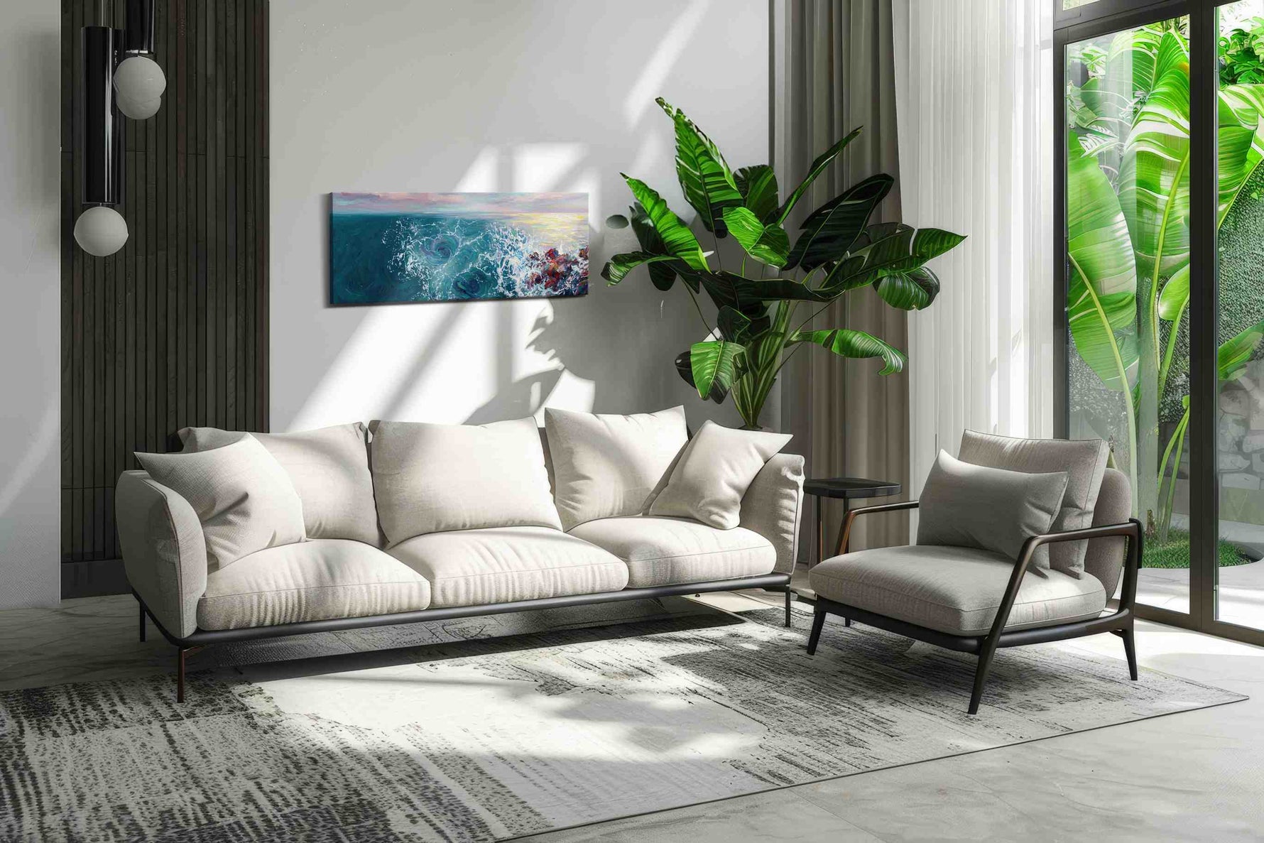 Opaline Tidebreak ocean canvas print, on wall, lifestyle preview