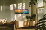 Where Fire Meets Tide ocean canvas print, on wall, lifestyle preview