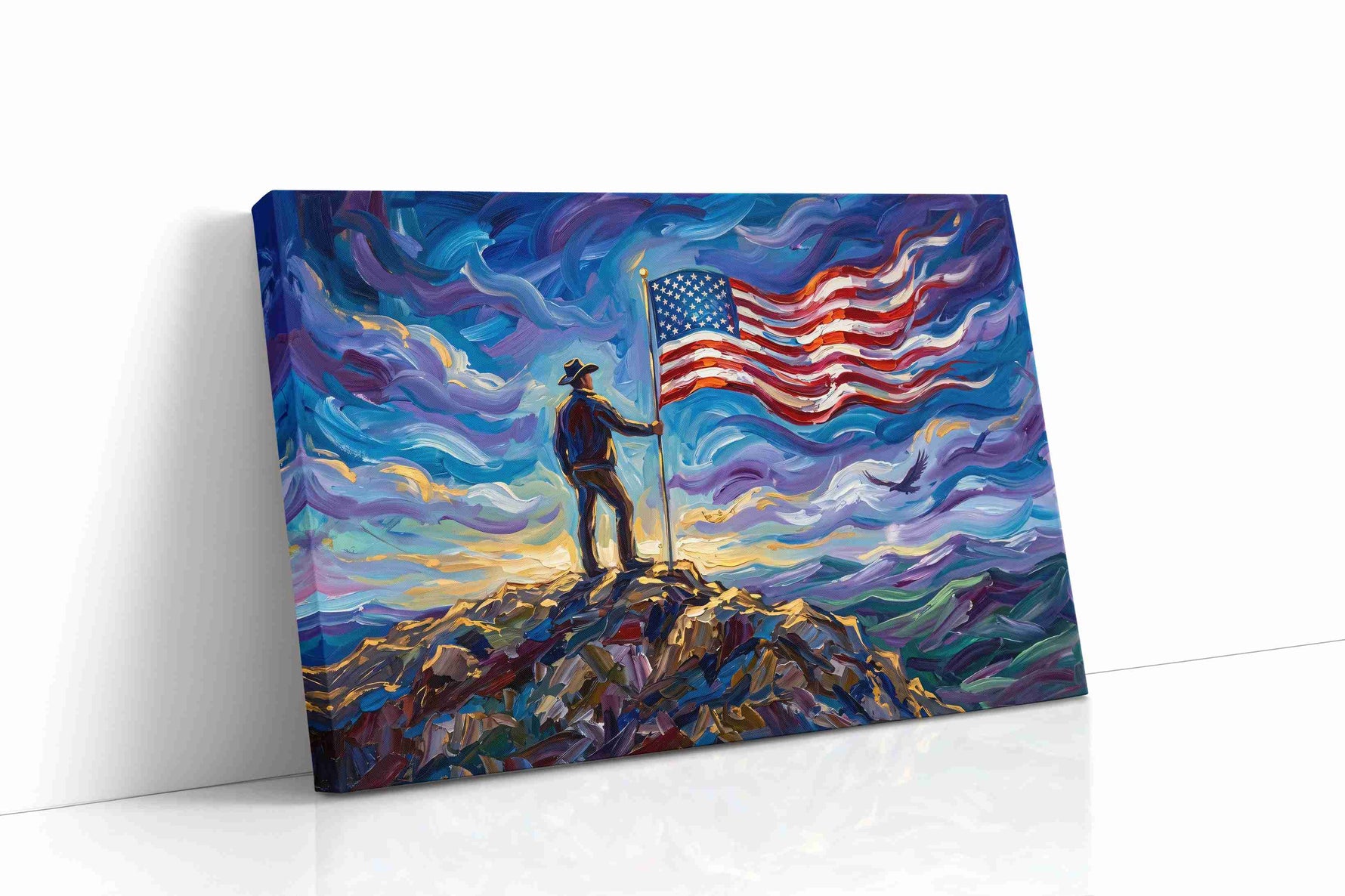 Liberty in the Tempest patriotic canvas print gallery-wrapped landscape canvas studio shot