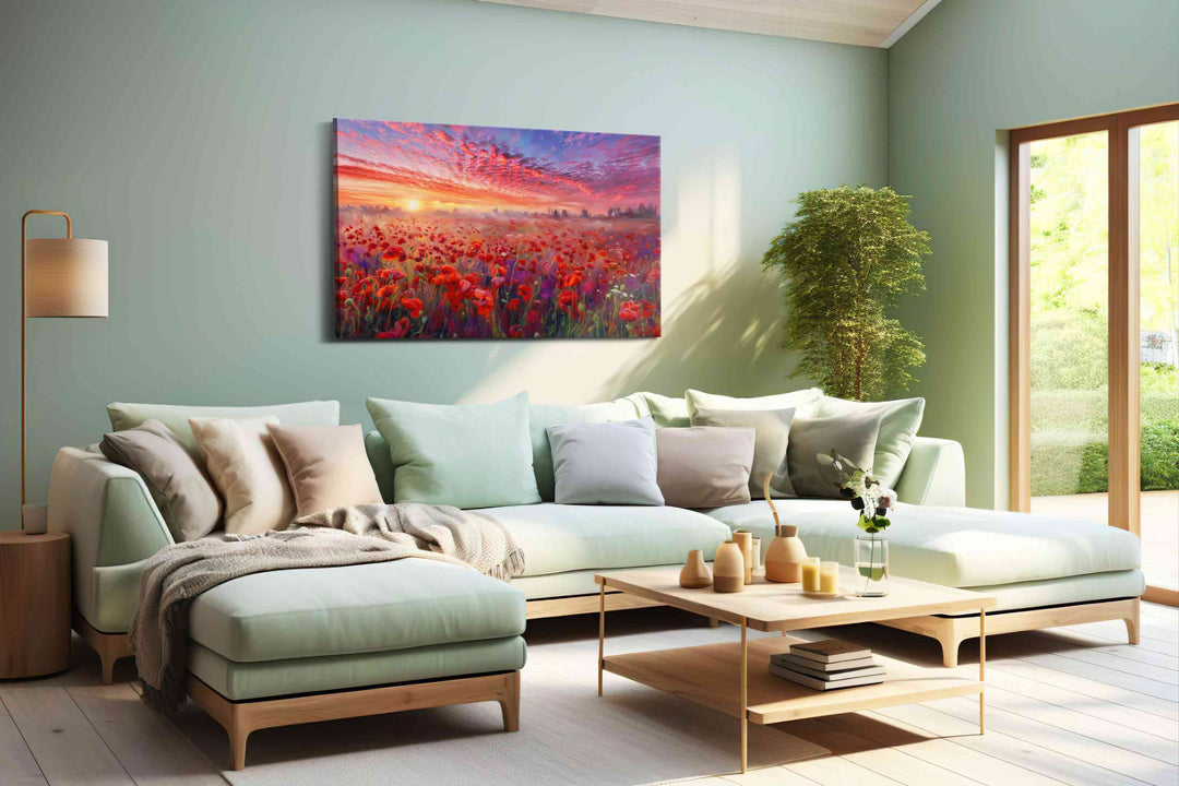 Crimson Reverie at Daybreak - Poppy Wall Art, Floral Canvas Print, Flower Decor