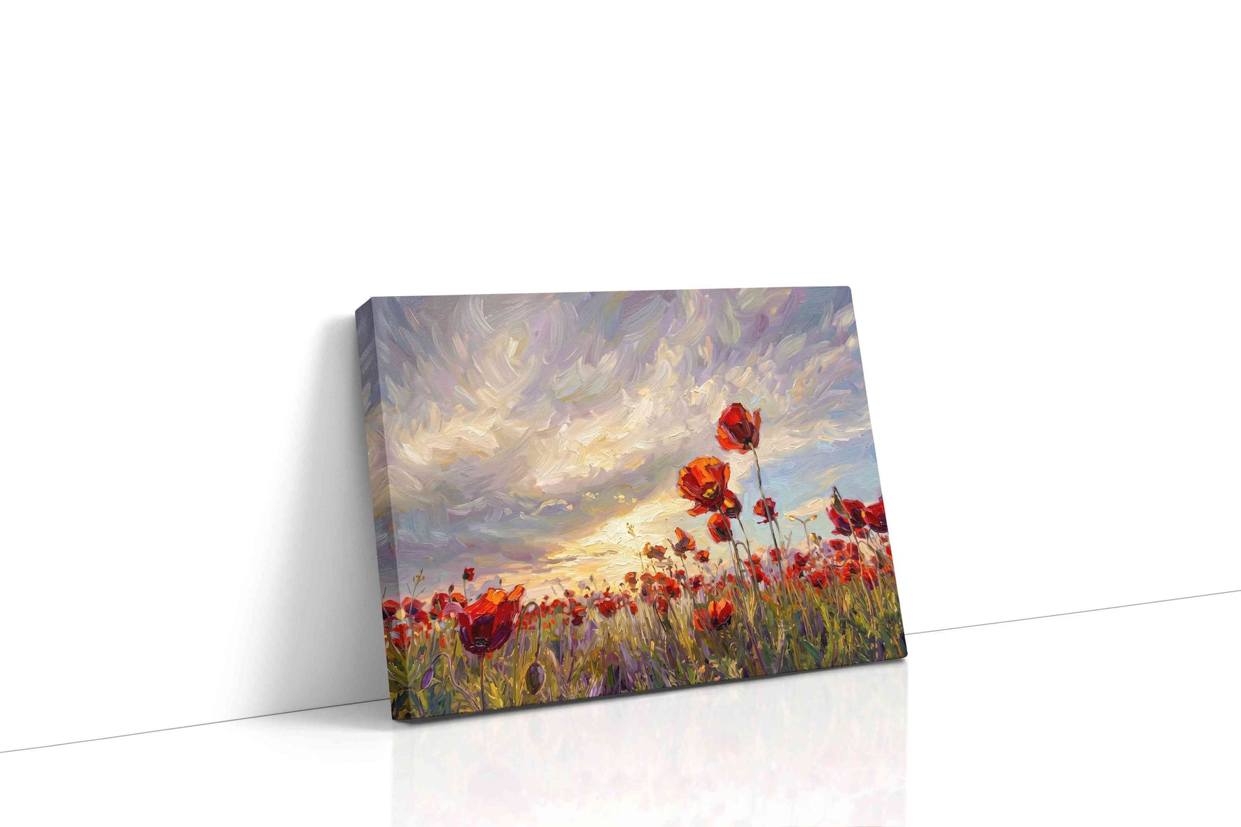 Ember Bloom Horizon II poppies canvas print, gallery-wrapped, ready to hang