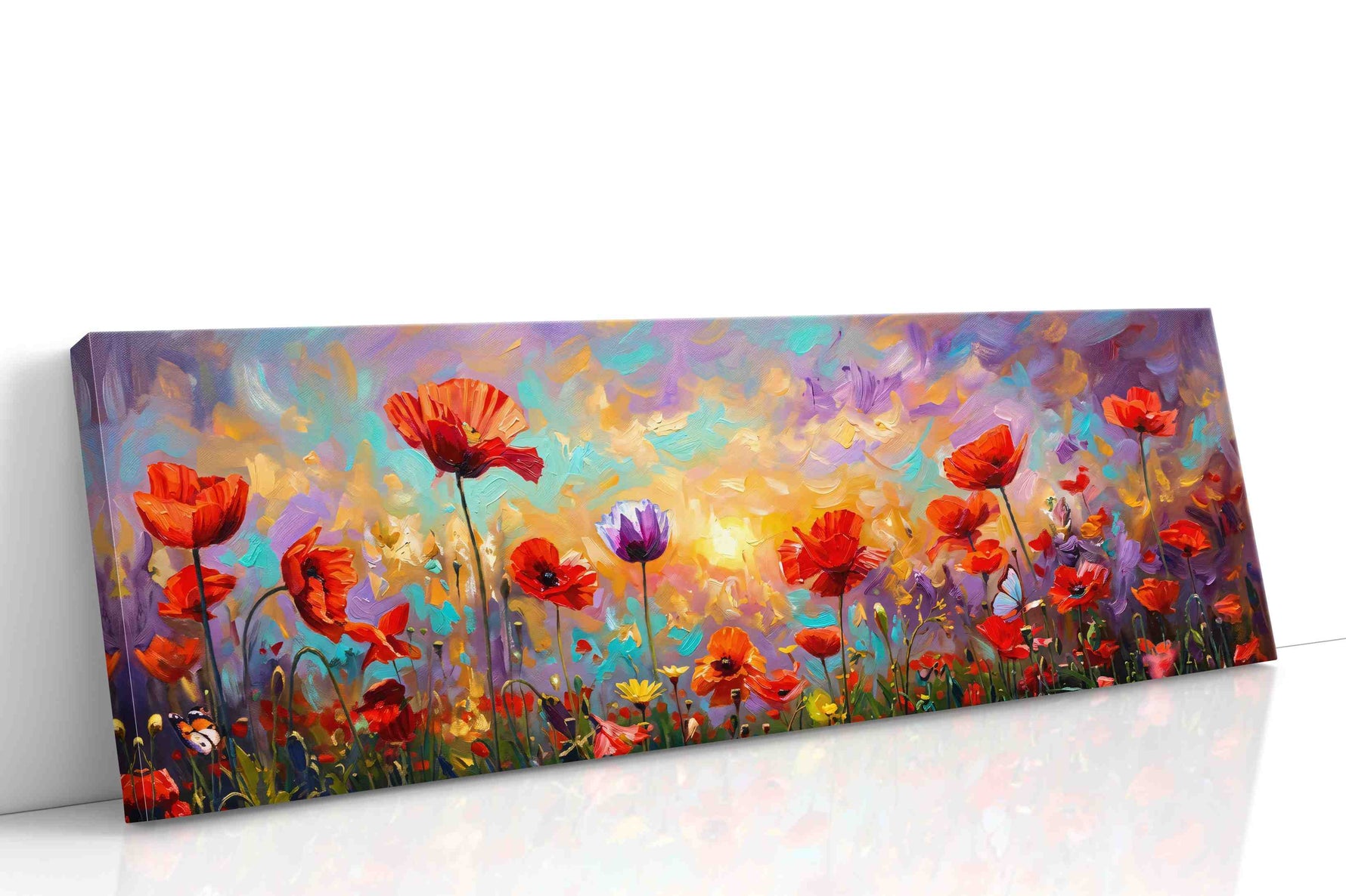 Ember Bloom Reverie poppies canvas print, gallery-wrapped, ready to hang