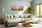 Ember Bloom Reverie poppies canvas print, hanging on wall