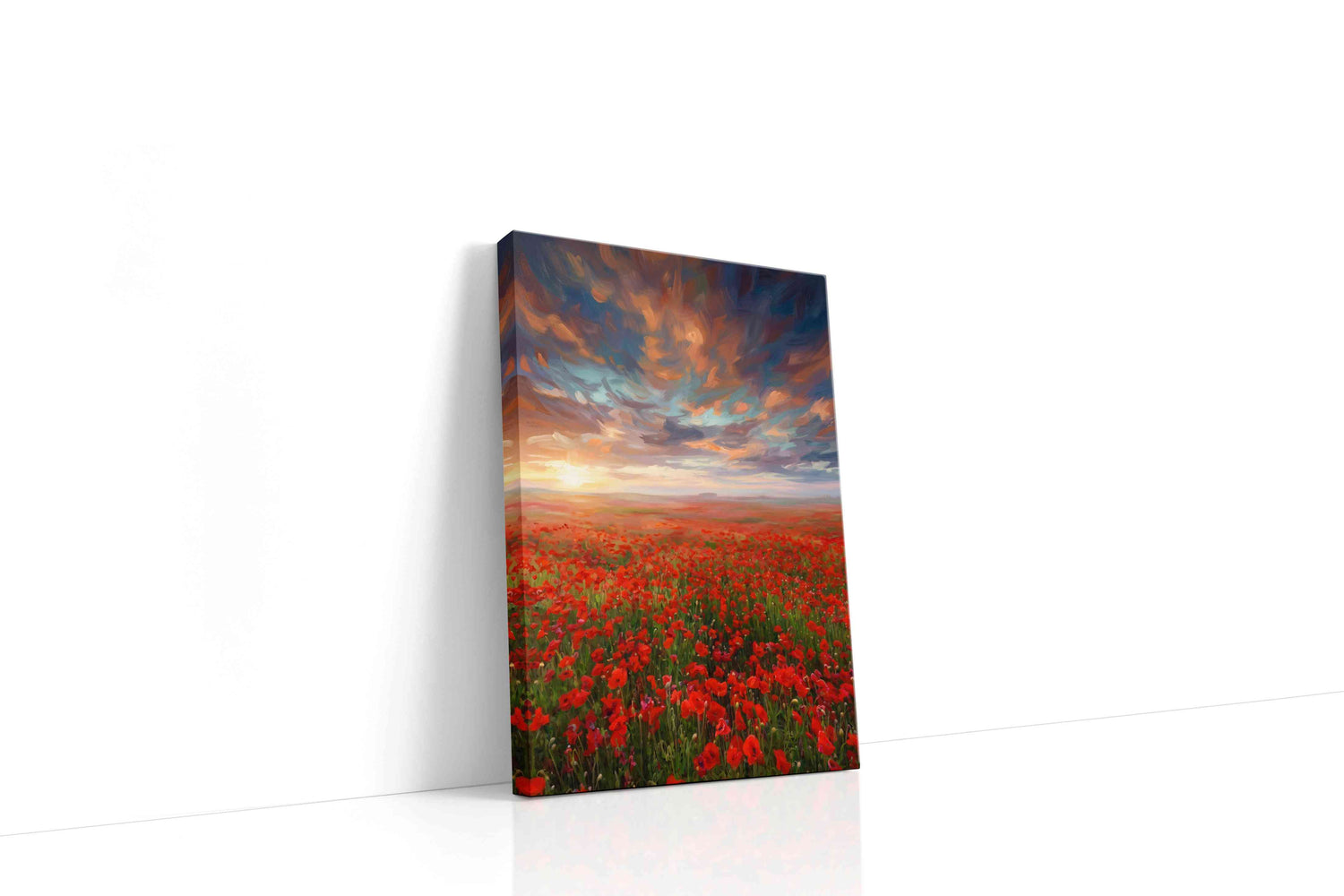 Ember Sky Poppy Reverie poppies canvas print, gallery-wrapped, ready to hang