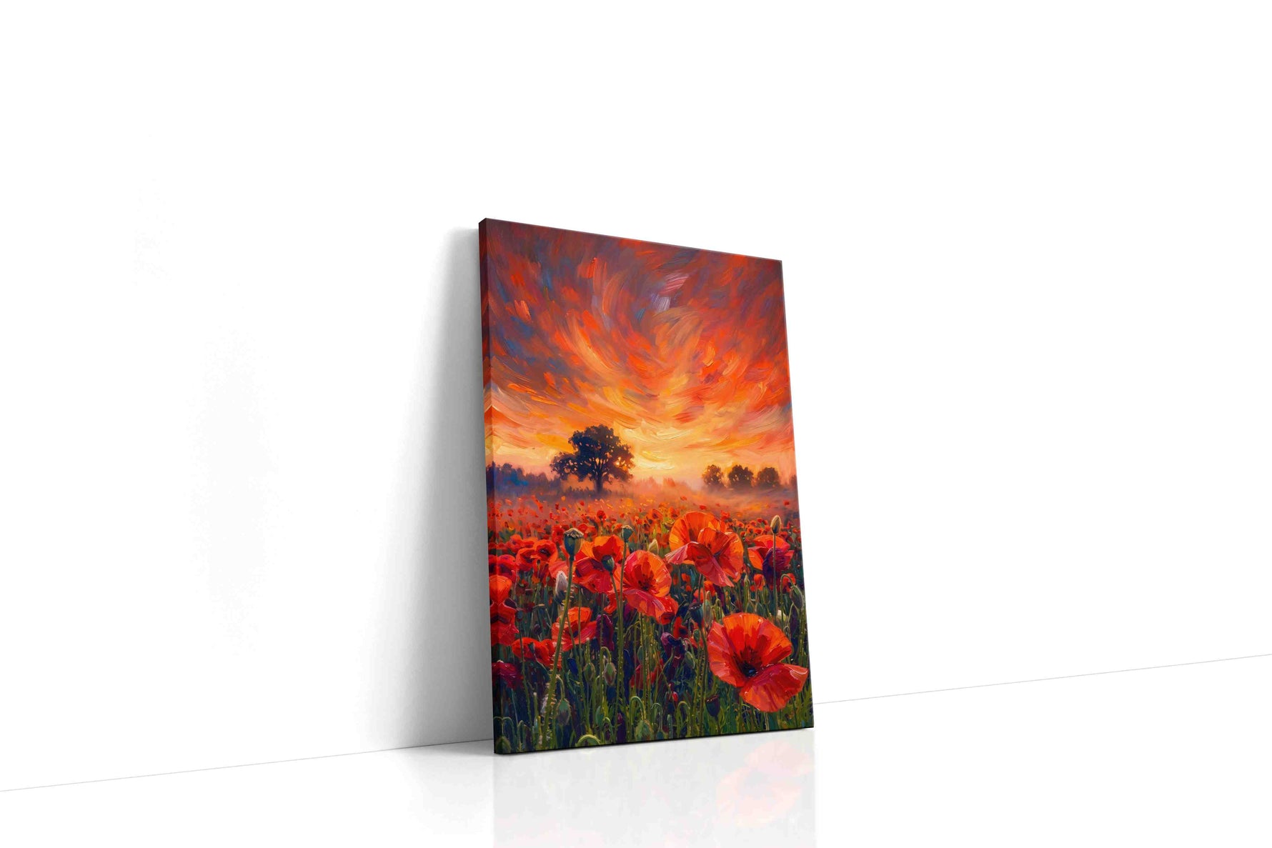 Emberwind Poppy Reverie poppies canvas print gallery-wrapped portrait canvas studio shot