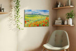Poppies Beneath the Tuscan Storm poppies canvas print, hanging on wall — view 2