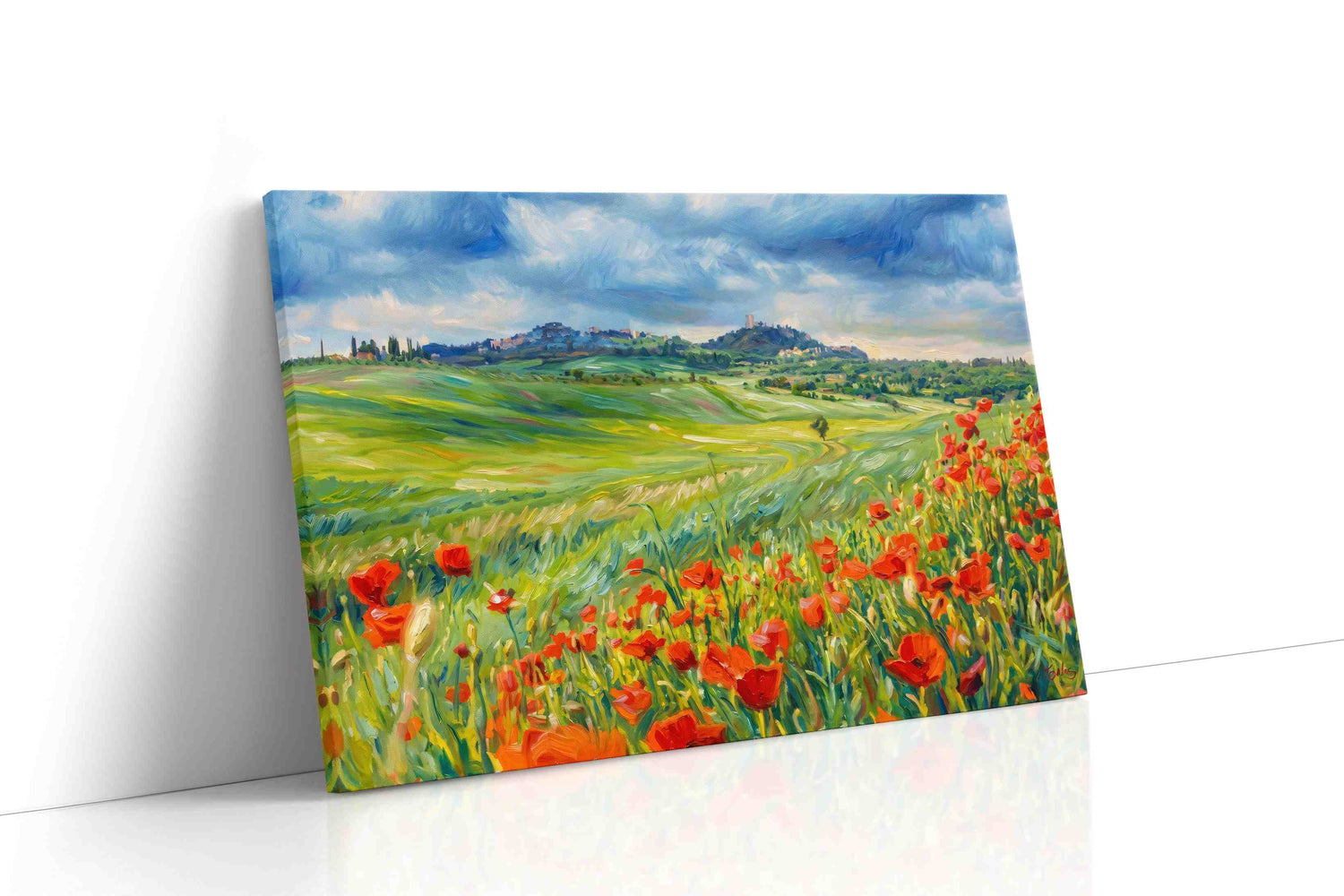 Poppies Beneath the Tuscan Storm poppies canvas print, gallery-wrapped, ready to hang