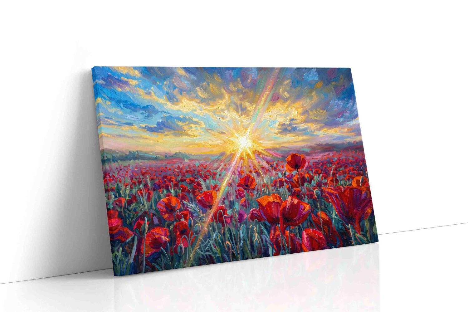 Solar Hymn in Poppies poppies canvas print, gallery-wrapped, ready to hang