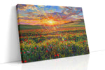 Solstice Over Poppy Vale poppies canvas print, gallery-wrapped, ready to hang