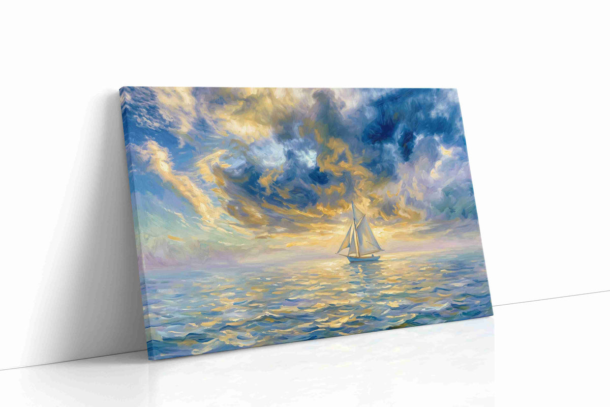 Celestial Tide Voyage sailing canvas print, gallery-wrapped, ready to hang