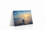 Solstice Sail into Gold sailing canvas print gallery-wrapped landscape canvas studio shot