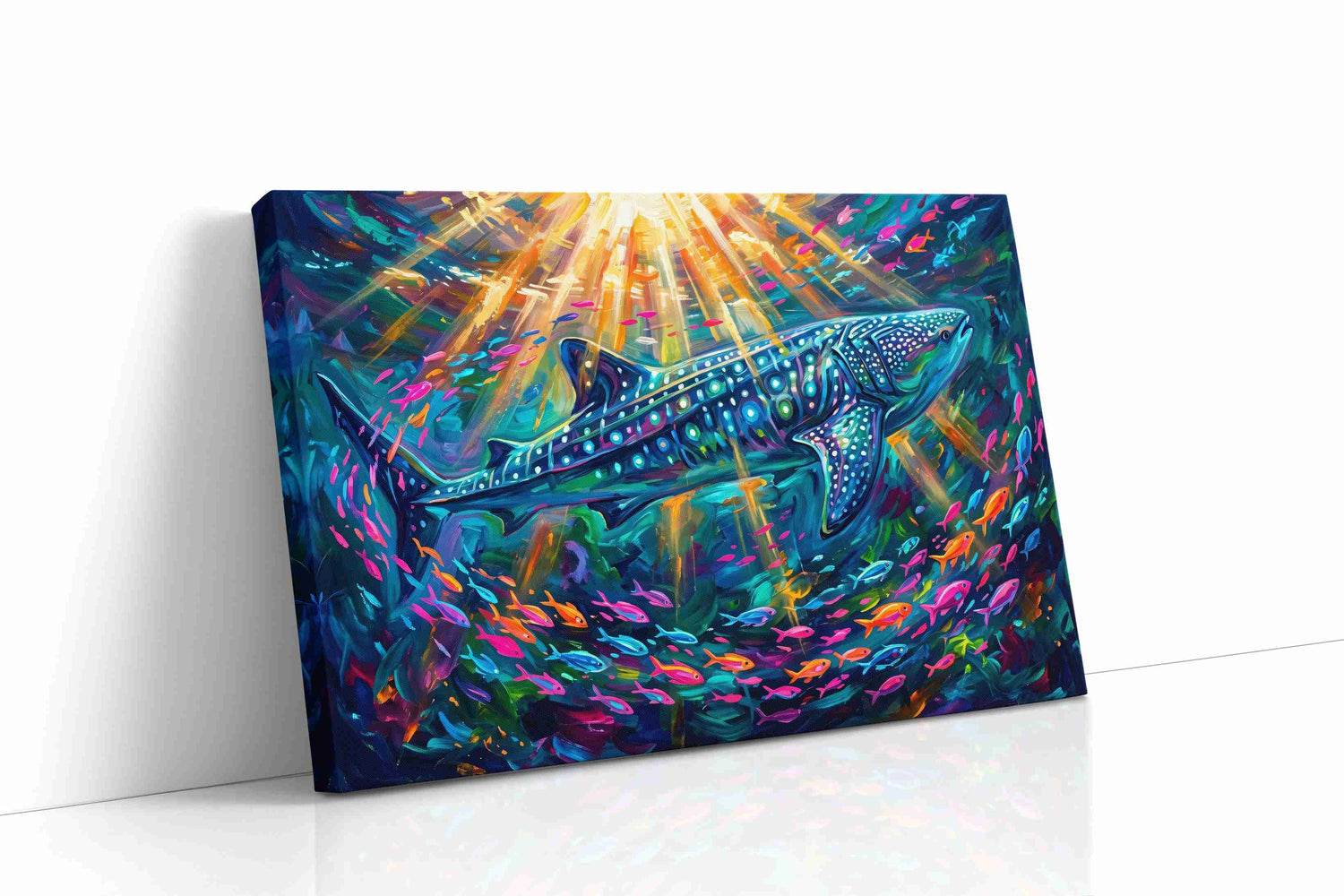 Sunlit Leviathan Reef sealife canvas print, gallery-wrapped, ready to hang