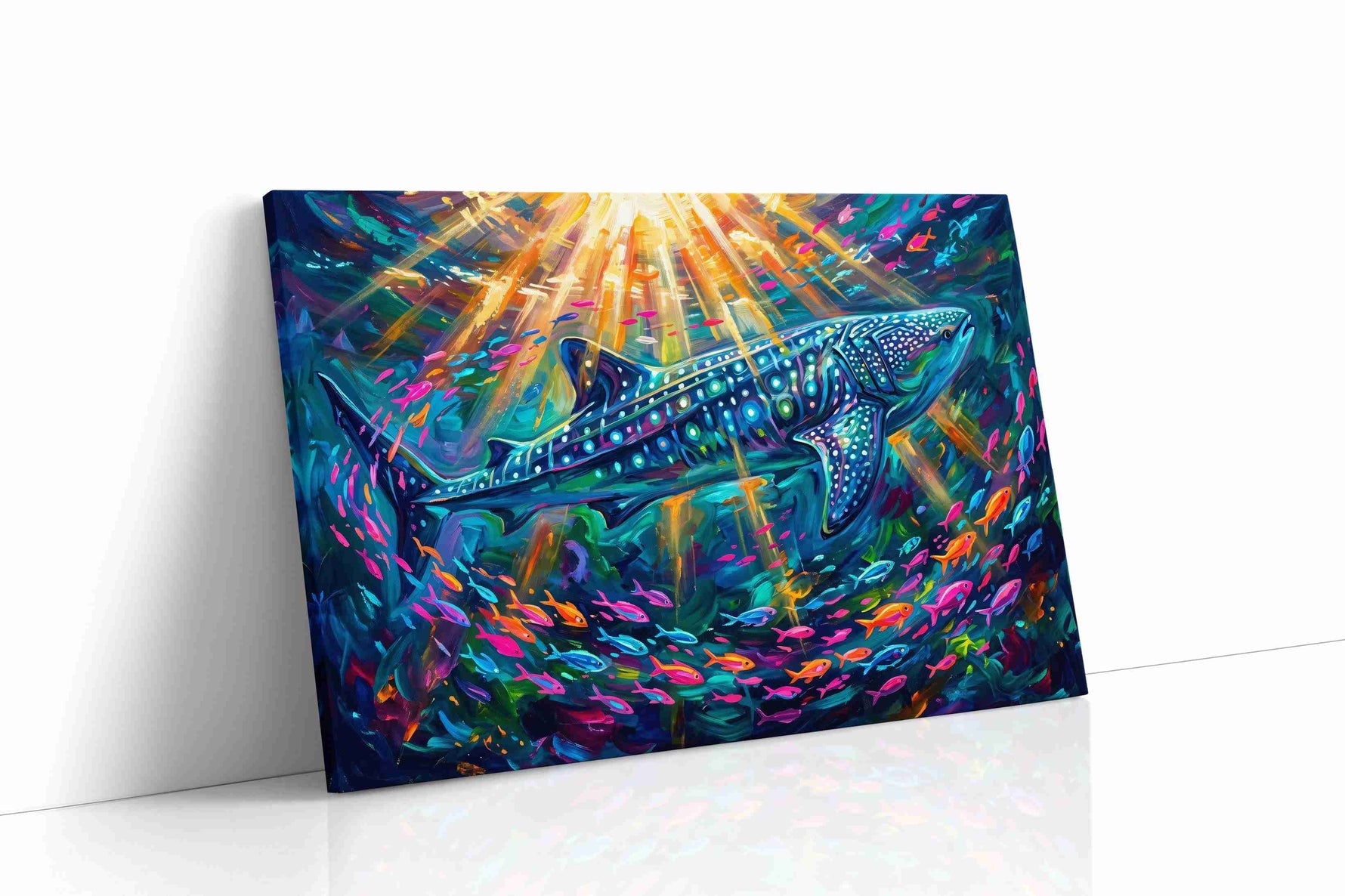 Sunlit Leviathan Reef sealife canvas print gallery-wrapped landscape canvas studio shot