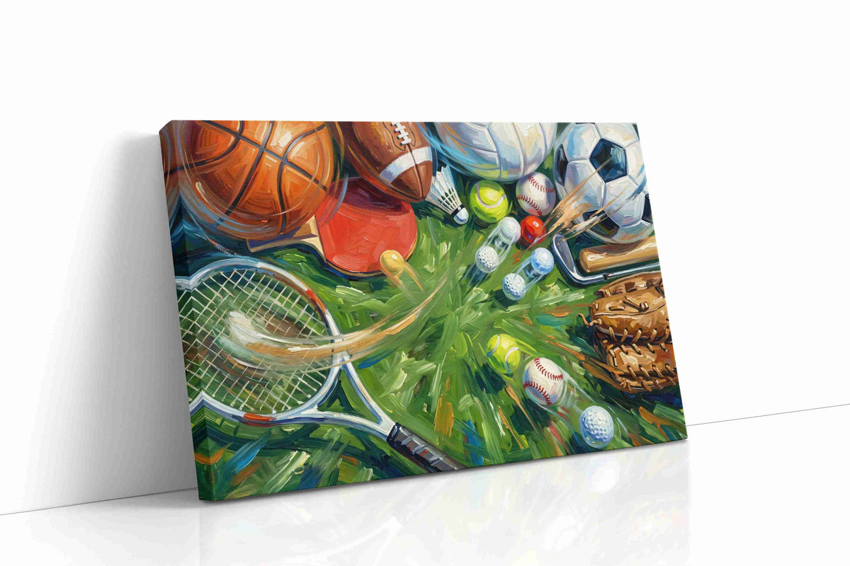 Game Day Kaleidoscope sports canvas print gallery-wrapped landscape canvas studio shot