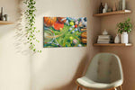 Game Day Kaleidoscope sports canvas print, displayed in a living room