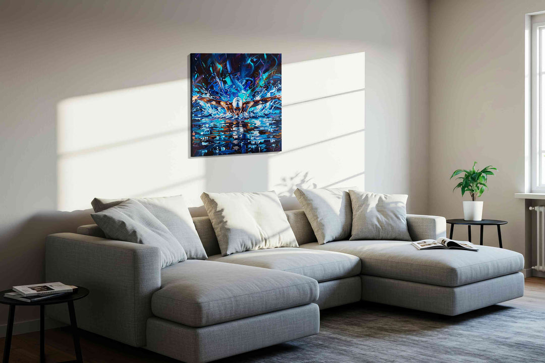 Midnight Surge Ascendant - Sports Wall Art, Athletic Canvas Print, Man Cave Decor