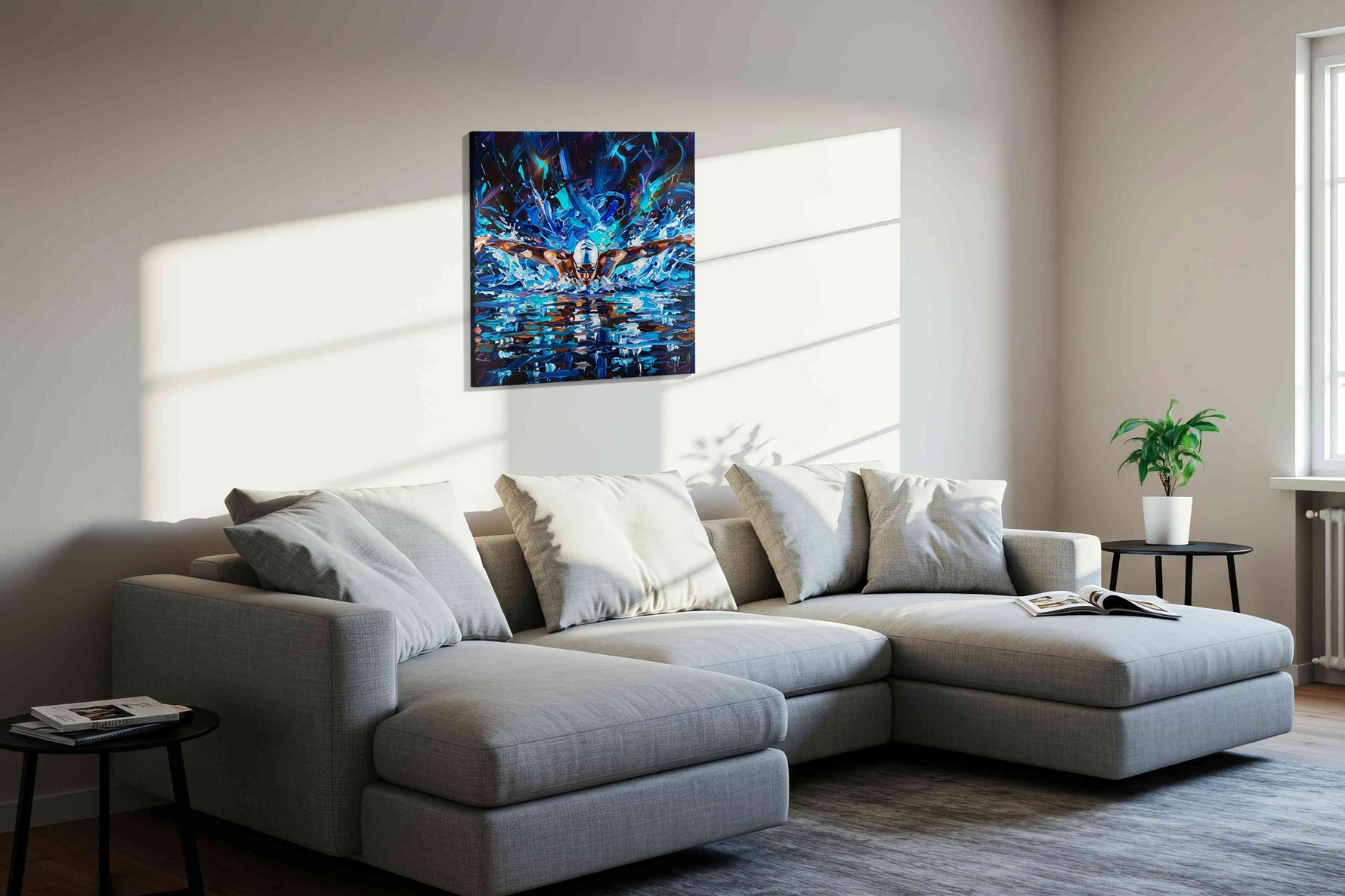 Midnight Surge Ascendant - Sports Wall Art, Athletic Canvas Print, Man Cave Decor