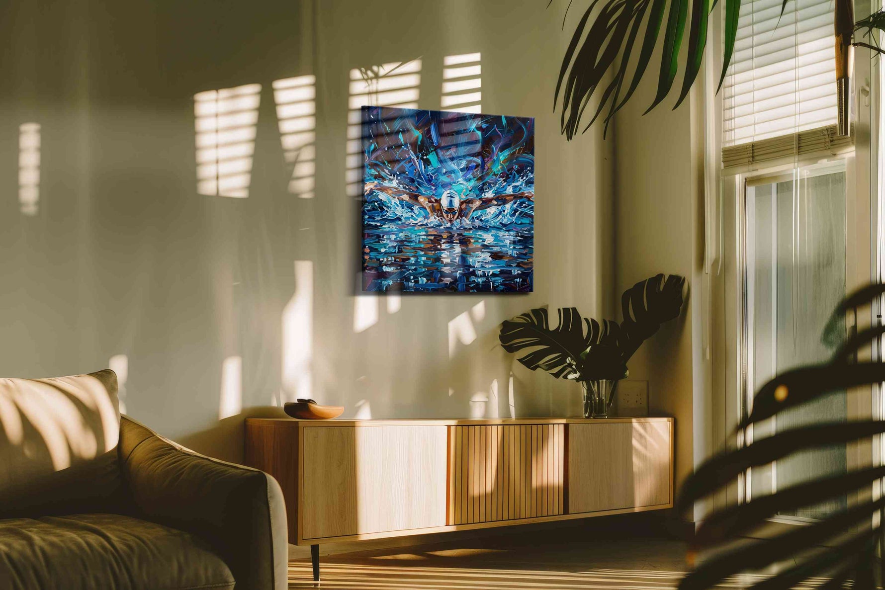 Midnight Surge Ascendant sports canvas print, on wall, lifestyle preview