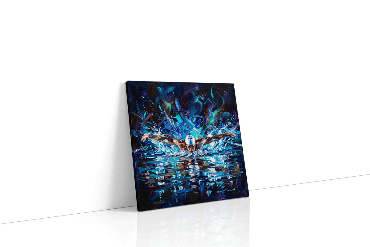 Midnight Surge Ascendant sports canvas print gallery-wrapped square canvas studio shot