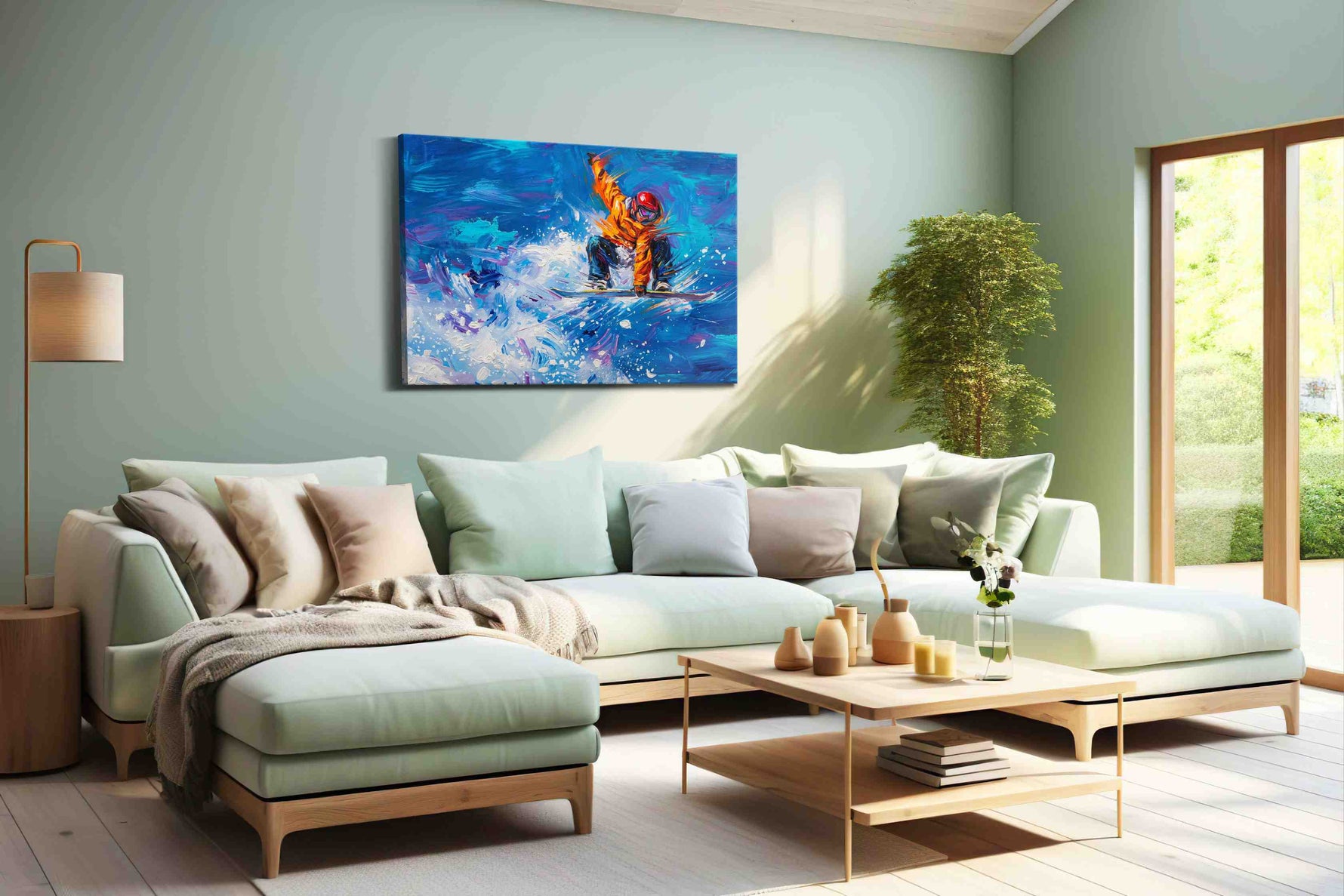 Tangerine Surge - Sports Wall Art, Athletic Canvas Print, Man Cave Decor