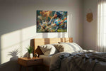 Tempest Through the Goalmouth sports canvas print, displayed in a bedroom