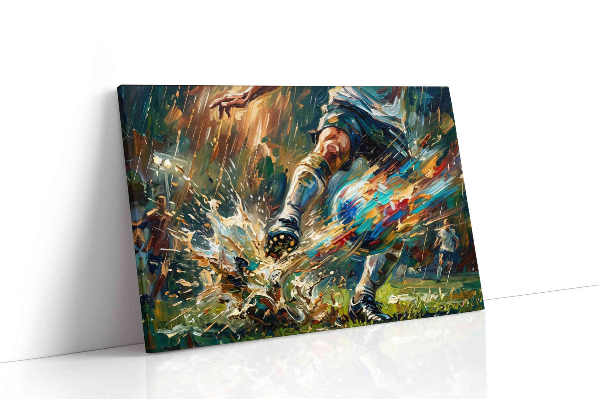 Tempest Through the Goalmouth sports canvas print, gallery-wrapped, ready to hang
